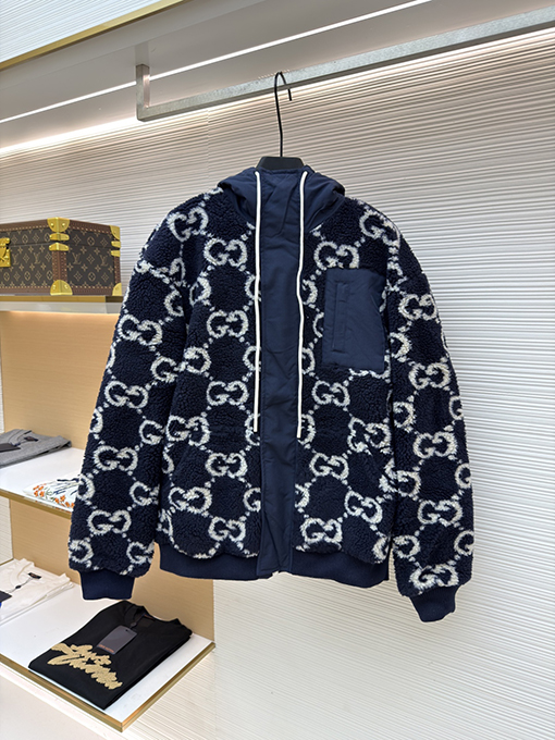 グッチ モノグラムラムスキンパッチワークジャケット