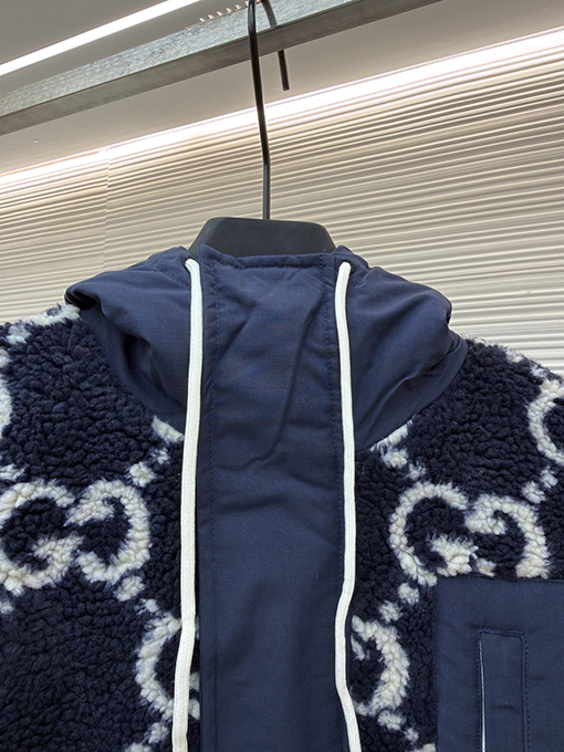 グッチ モノグラムラムスキンパッチワークジャケット