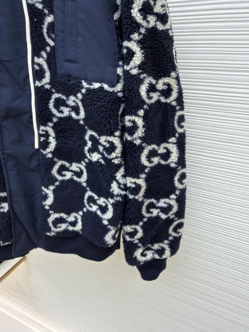 グッチ モノグラムラムスキンパッチワークジャケット