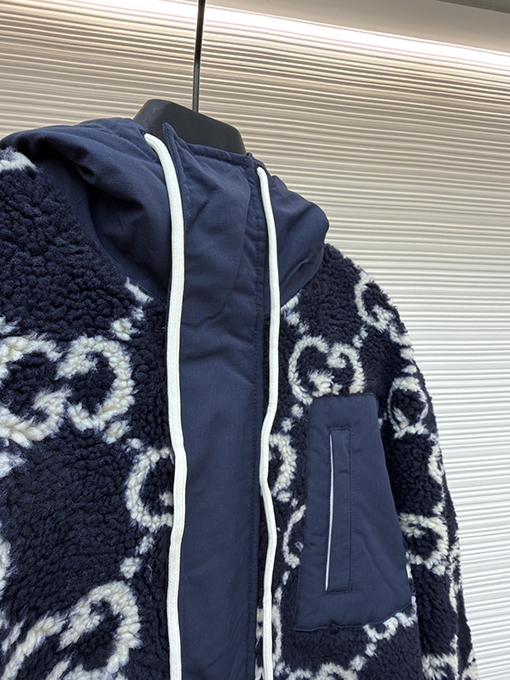 グッチ モノグラムラムスキンパッチワークジャケット