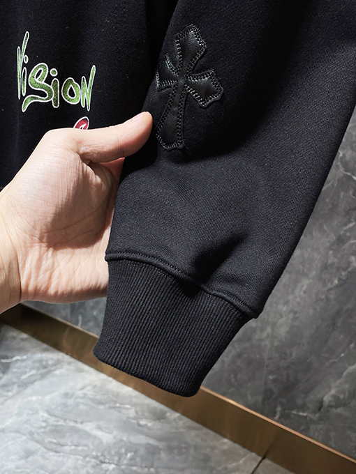 クロムハーツ カラフルなクロスパッチワークサンスクリット手描きグラフィティパーカー