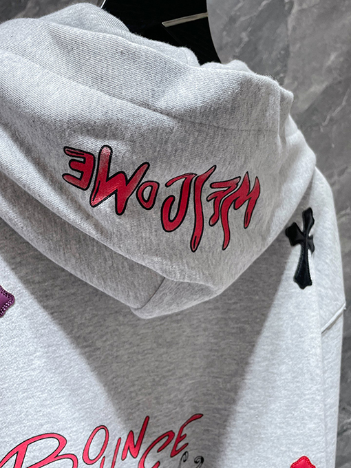 クロムハーツ カラフルなクロスパッチワークサンスクリット手描きグラフィティパーカー