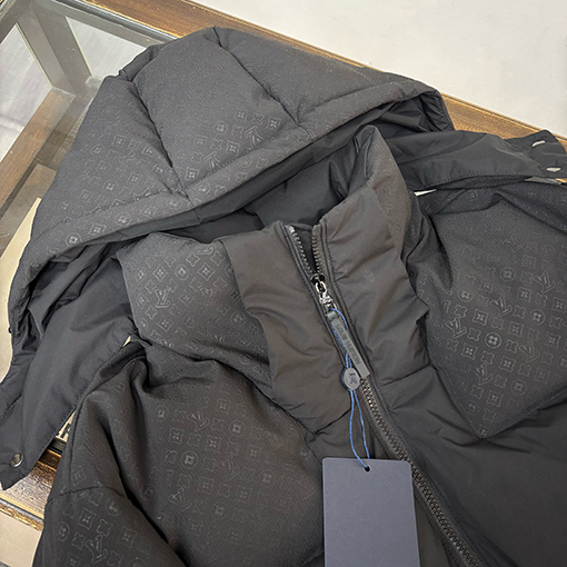 ルイヴィトンスーパーコピー メンズのフード付きプリントダウンジャケット