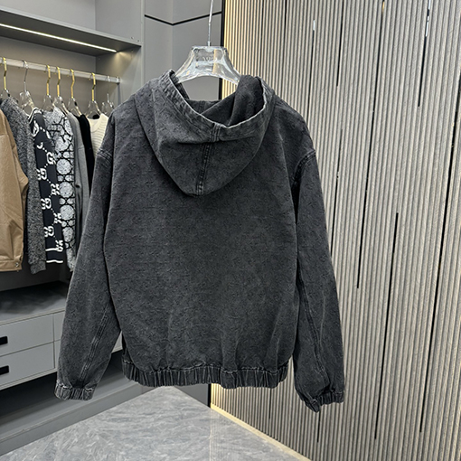 ルイヴィトン 全面ジャカードデニムのジップアップジャケット