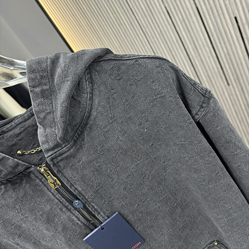 ルイヴィトン 全面ジャカードデニムのジップアップジャケット