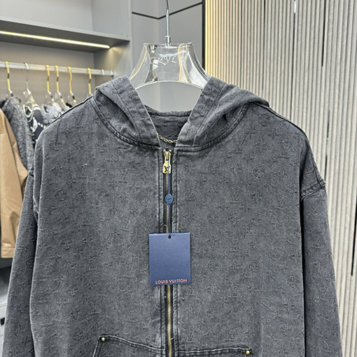 ルイヴィトン 全面ジャカードデニムのジップアップジャケット