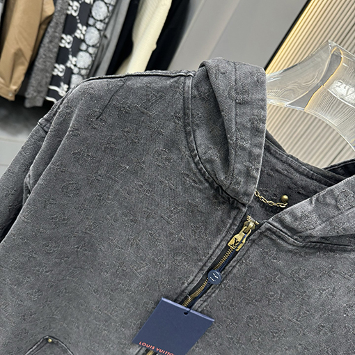 ルイヴィトン 全面ジャカードデニムのジップアップジャケット