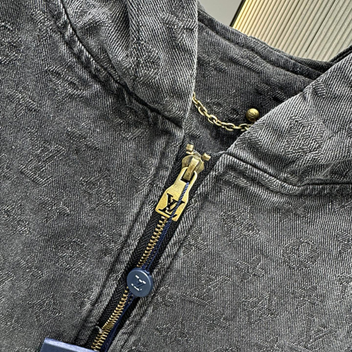 ルイヴィトン 全面ジャカードデニムのジップアップジャケット