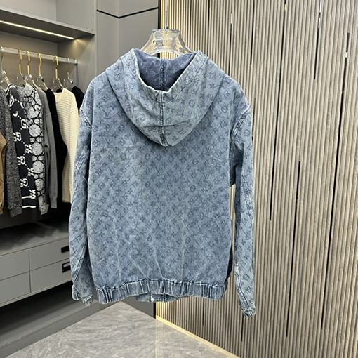 ルイヴィトン 全面ジャカードデニムのジップアップジャケット