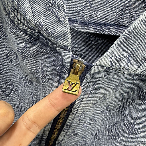 ルイヴィトン 全面ジャカードデニムのジップアップジャケット
