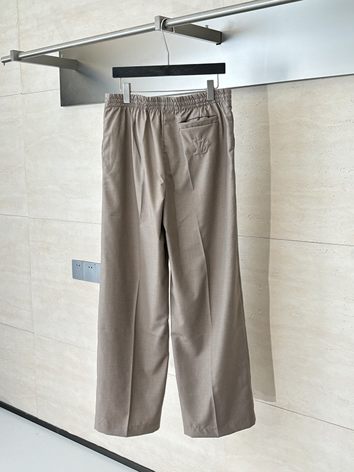 ルイヴィトン 新しいストレートレッグウールプリーツカジュアルパンツ
