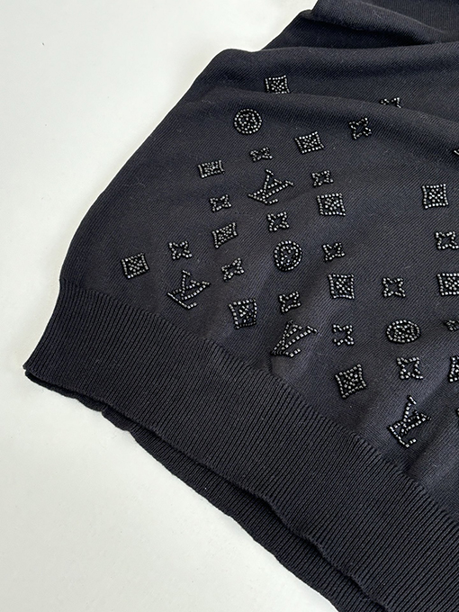 ルイヴィトンコピー 新しい無地ビーズニットセーター