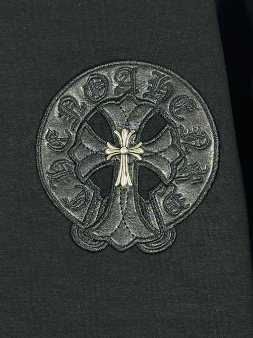 クロムハーツ 3Dレザーカップルカジュアルカーディガン付きフリース裏地ベースボールジャケット