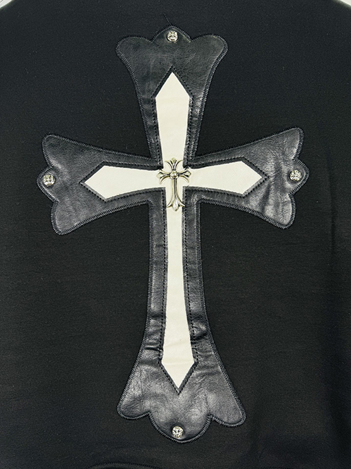 クロムハーツ 3Dレザーカップルカジュアルカーディガン付きフリース裏地ベースボールジャケット