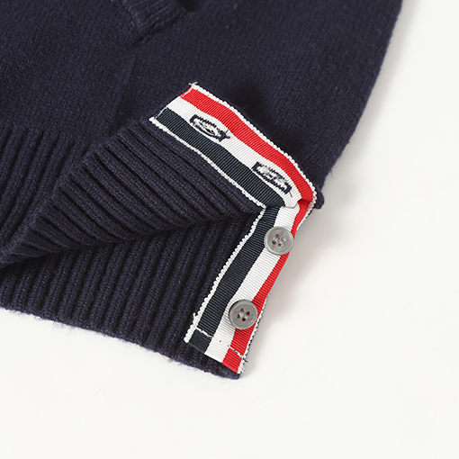 トムブラウン セイルボート柄ウールブレンドジップアップカーディガンセーター