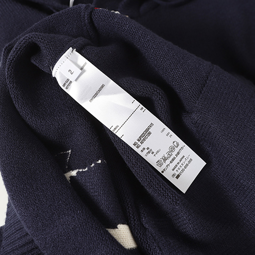 トムブラウン セイルボート柄ウールブレンドジップアップカーディガンセーター