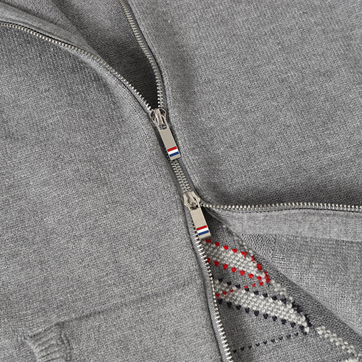 トムブラウン セイルボート柄ウールブレンドジップアップカーディガンセーター