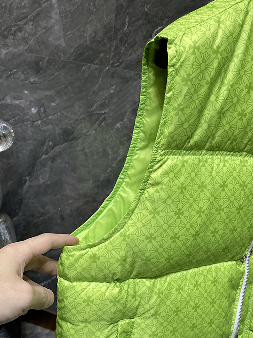 クロムハーツ ダークパターンシリーズ 蛍光グリーン ダウンベスト