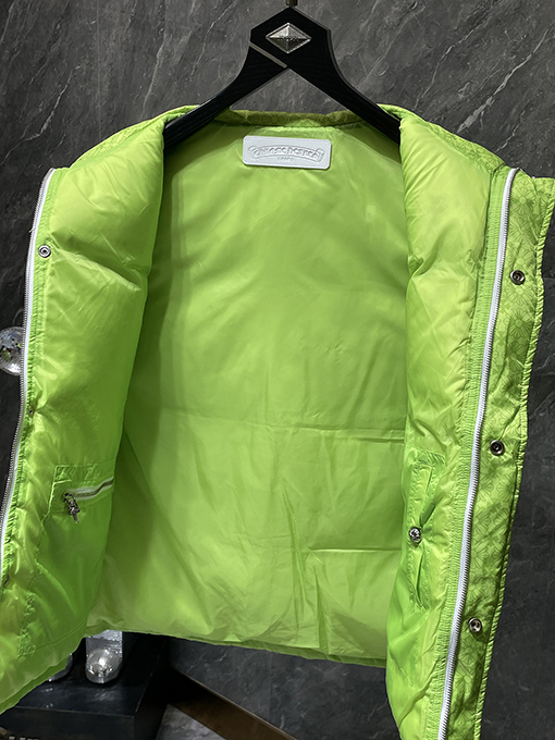クロムハーツ ダークパターンシリーズ 蛍光グリーン ダウンベスト