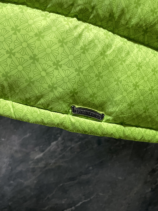 クロムハーツ ダークパターンシリーズ 蛍光グリーン ダウンジャケット