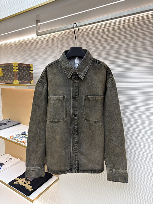 フェンディ ラペルシングルブレストオーバーロックデニムジャケット