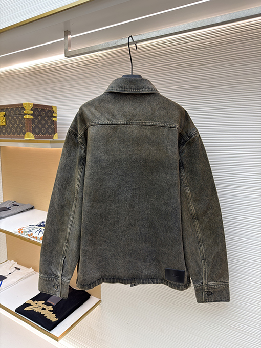 フェンディ ラペルシングルブレストオーバーロックデニムジャケット