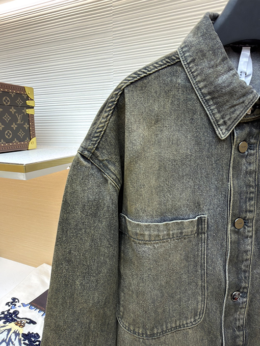 フェンディ ラペルシングルブレストオーバーロックデニムジャケット