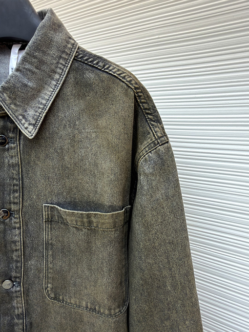 フェンディ ラペルシングルブレストオーバーロックデニムジャケット