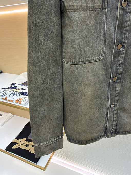 フェンディ ラペルシングルブレストオーバーロックデニムジャケット