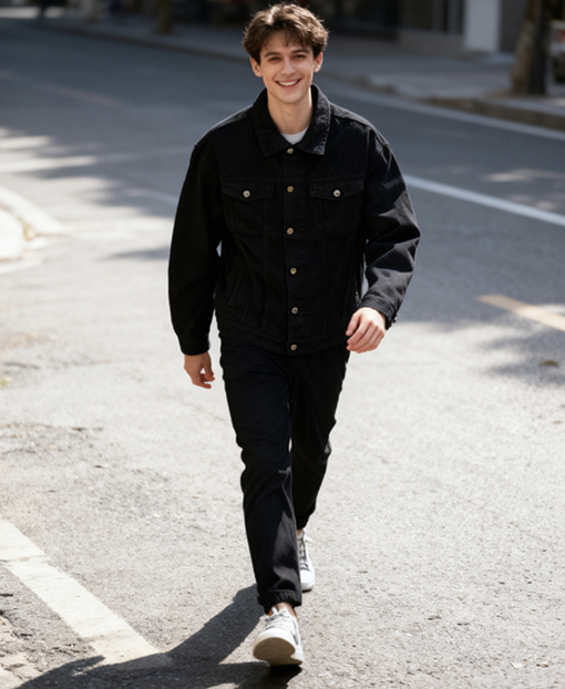 グッチ ダークパターンのジャカードデニムジャケット