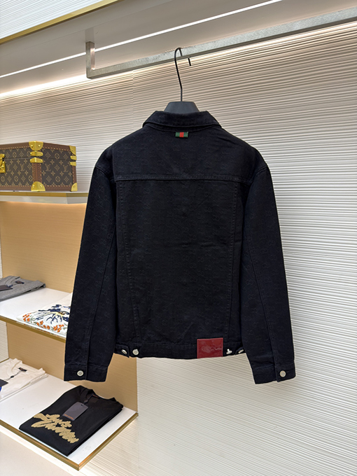 グッチ ダークパターンのジャカードデニムジャケット