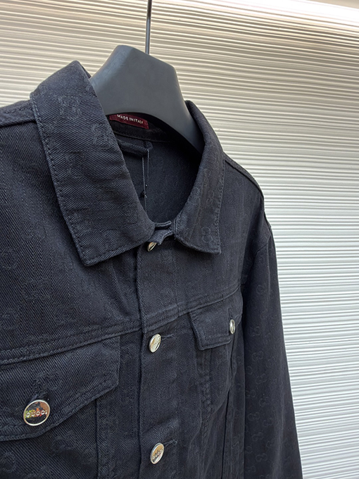 グッチ ダークパターンのジャカードデニムジャケット