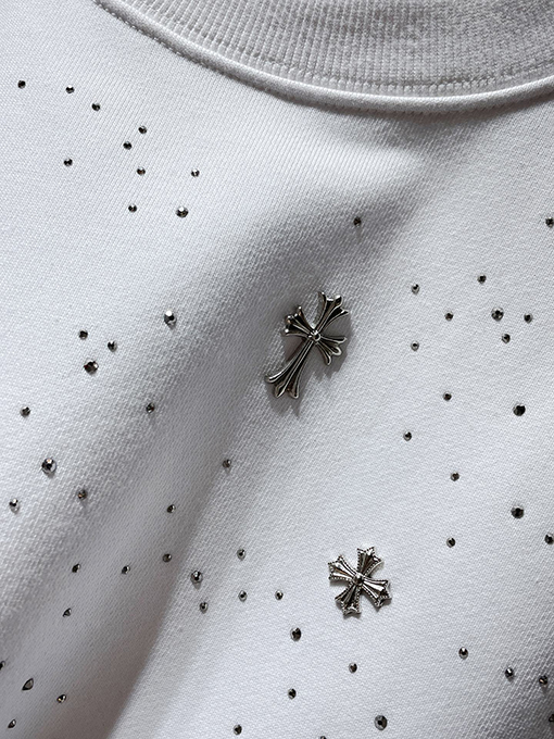 クロムハーツ 星空クロスクルーネックスウェットシャツ