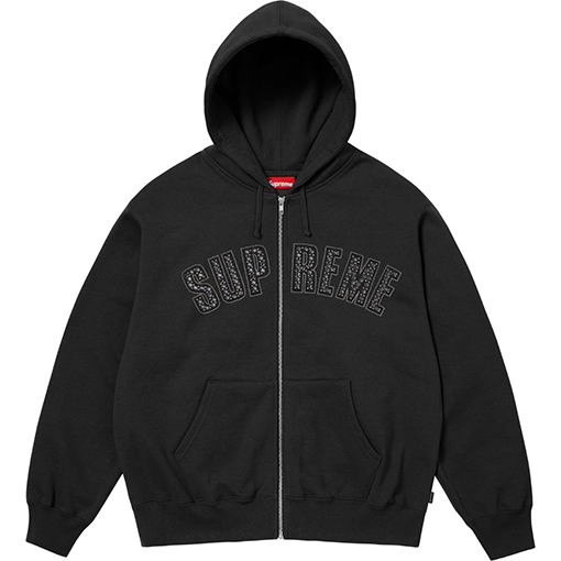 SUPREME x B.B.SIMON ZIP UP HOODED コラボレーション スワロフスキークリスタル ジップパーカー