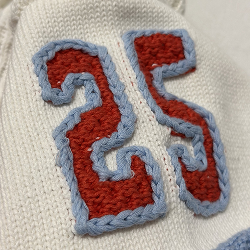 シュプリーム SPORT ZIP UP FOOTBALL HOOD SWEATER37 手刺繍のフード付きジップアップニットセーター