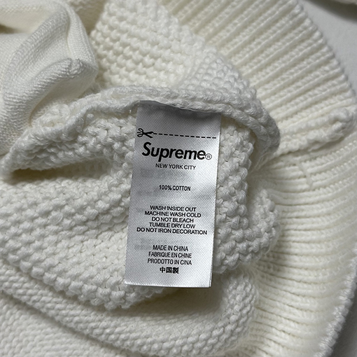 シュプリーム SPORT ZIP UP FOOTBALL HOOD SWEATER37 手刺繍のフード付きジップアップニットセーター