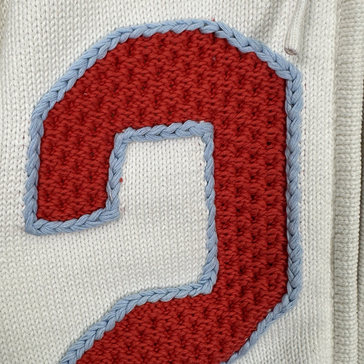 シュプリーム SPORT ZIP UP FOOTBALL HOOD SWEATER37 手刺繍のフード付きジップアップニットセーター