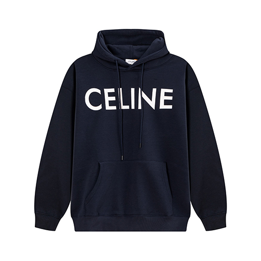 セリーヌ 新しいフリース裏地プリントフード付きスウェットシャツ