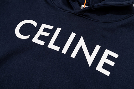 セリーヌ 新しいフリース裏地プリントフード付きスウェットシャツ