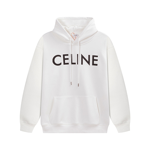 セリーヌ 新しいフリース裏地プリントフード付きスウェットシャツ