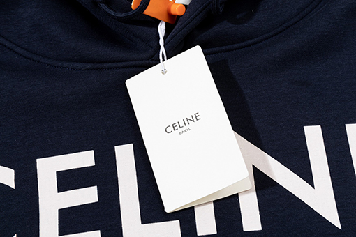 セリーヌ 新しいフリース裏地プリントフード付きスウェットシャツ