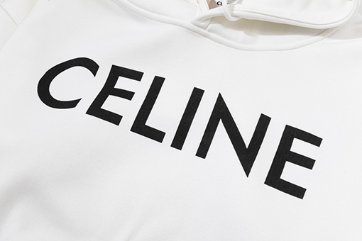 セリーヌ 新しいフリース裏地プリントフード付きスウェットシャツ