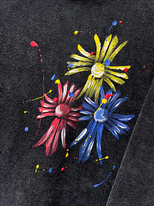 クロムハーツ 手描きのグラフィティのカラフルなクロスの洗えるパーカー