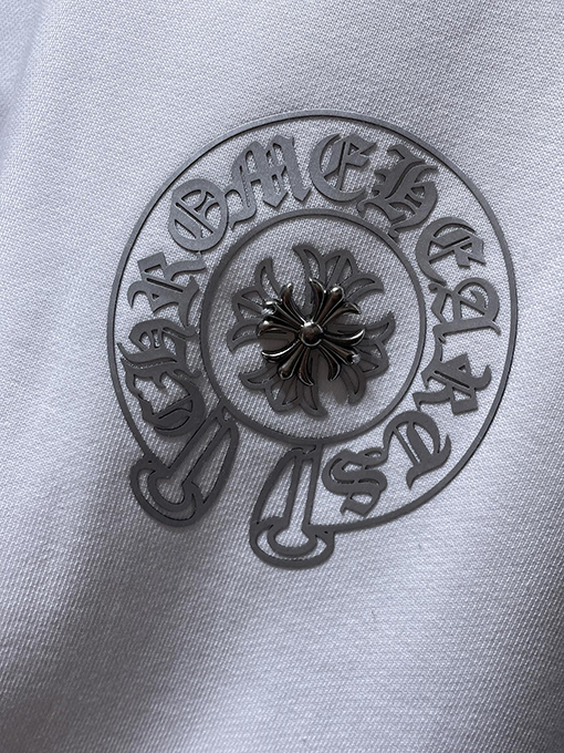 クロムハーツ 馬蹄のサンスクリット十字の彫刻ラインストーンのホットフィックスラインストーンの手縫いパーカー