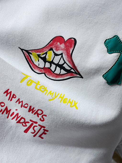 クロムハーツ カラフルなクロスパッチワークサンスクリット手描きグラフィティパーカー