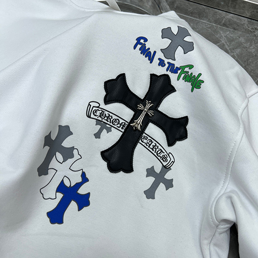 クロムハーツ カラフルなクロスパッチワークサンスクリット手描きグラフィティパーカー