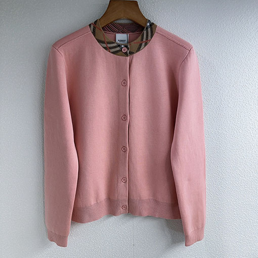 バーバリーコピー 新作チェック柄パッチワークカラーニットカーディガン