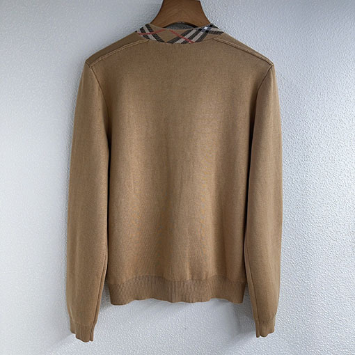 バーバリーコピー 新作チェック柄パッチワークカラーニットカーディガン