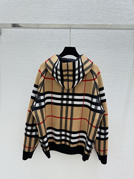 バーバリー 新作モノグラムフード付き両面ニット長袖カーディガン