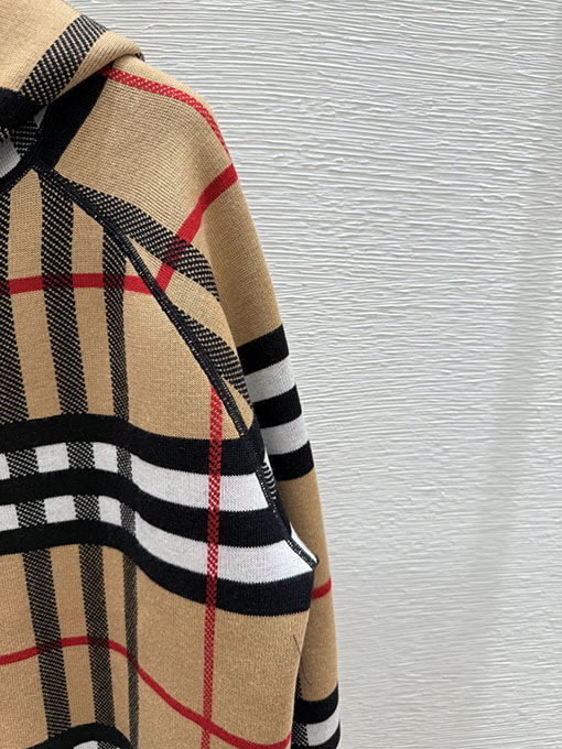 バーバリー 新作モノグラムフード付き両面ニット長袖カーディガン